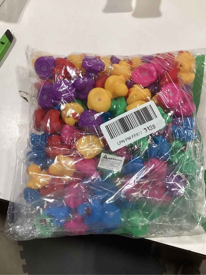 Condition photo showing Good Condition for 144-Pack Mini Rubber Ducks Set, Mini Colorful Rubber Duckies Bath Toy for Child,Float & Squeak Tiny Ducks Pool Toy Set for Kids Party Favors,Birthday Party Supplies,Prize Rewards