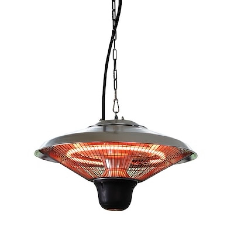 style selections 5118 -btu 1500 -w hanging silver aluminum electric patio heater
