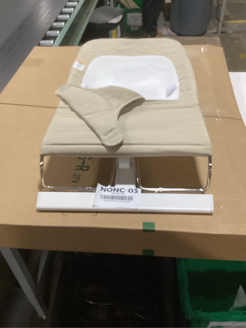 Condition photo showing New/Like New for Baby Delight Alpine Deluxe Portable Bouncer, Infant, 0-6 Months, 100% GOTS Certified Cotton Fabrics, Organic Oat