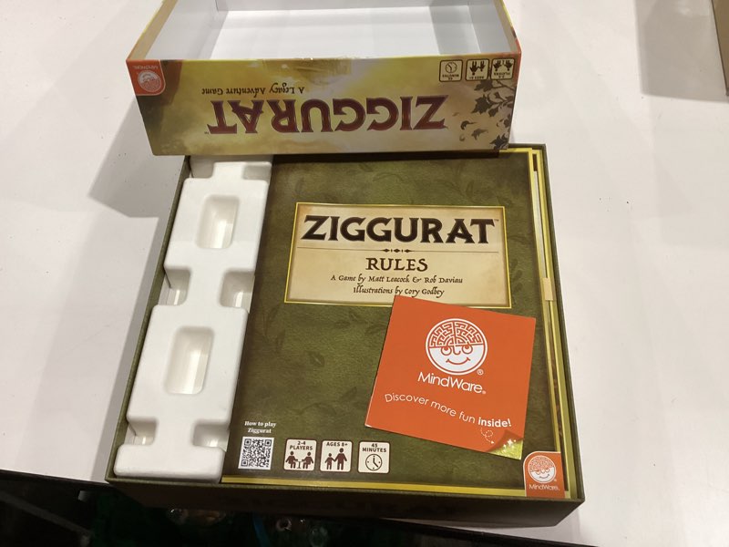 Condition photo showing Good Condition for MindWare Ziggurat Cooperative Family Legacy Adventure Game by Matt Leacock & Rob Daviau, Illustrated by Cory Godbey for Ages 8+