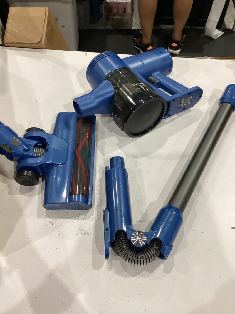 Condition photo showing As Is for cordless stick vacuum cleaner, 2600mah 6-in-1 lightweight upright for carpet