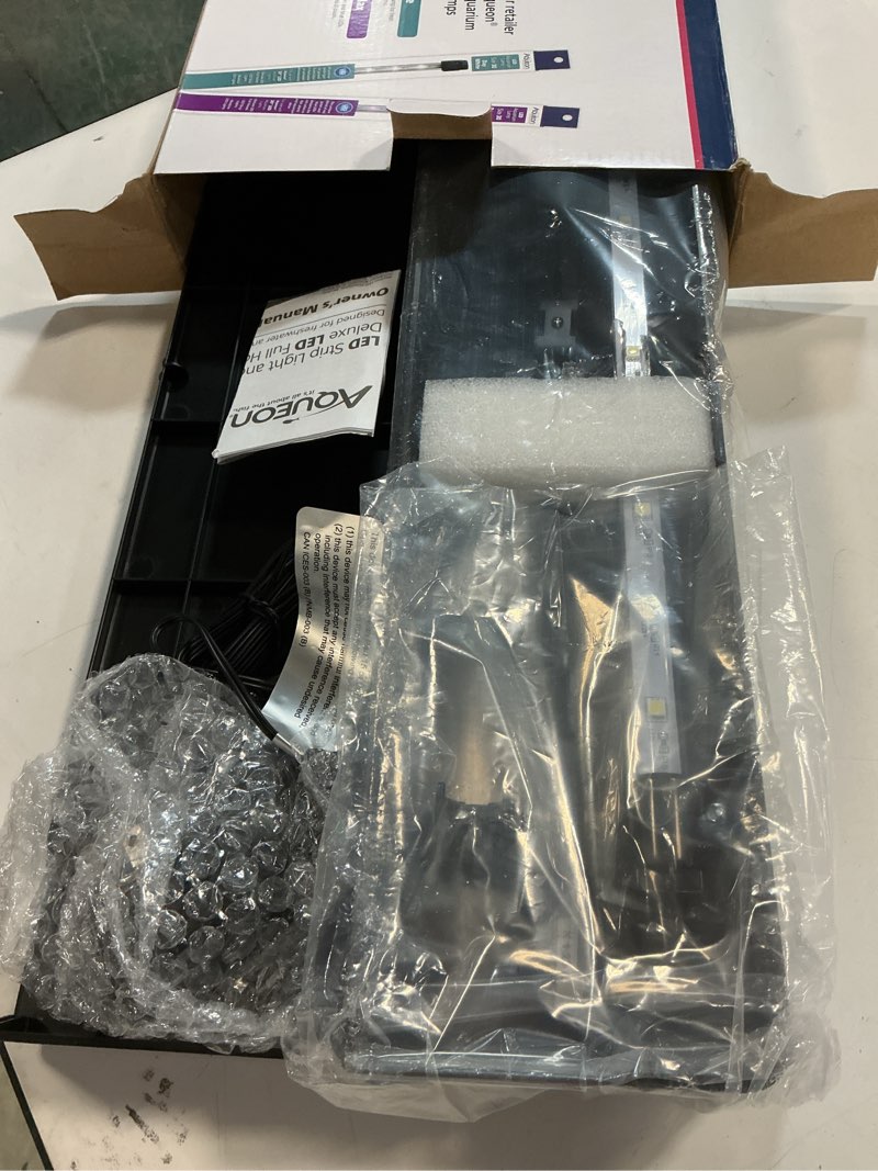 Condition photo showing As Is for Aqueon LED Deluxe Fish Tank Aquarium Full Hood, Black, 30 Inch