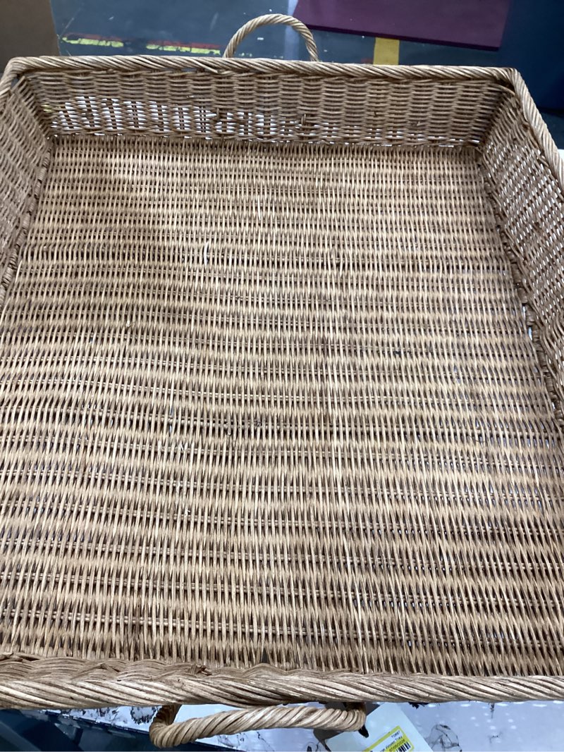 Condition photo showing Good Condition for large woven tray - hearth & hand™ with magnolia