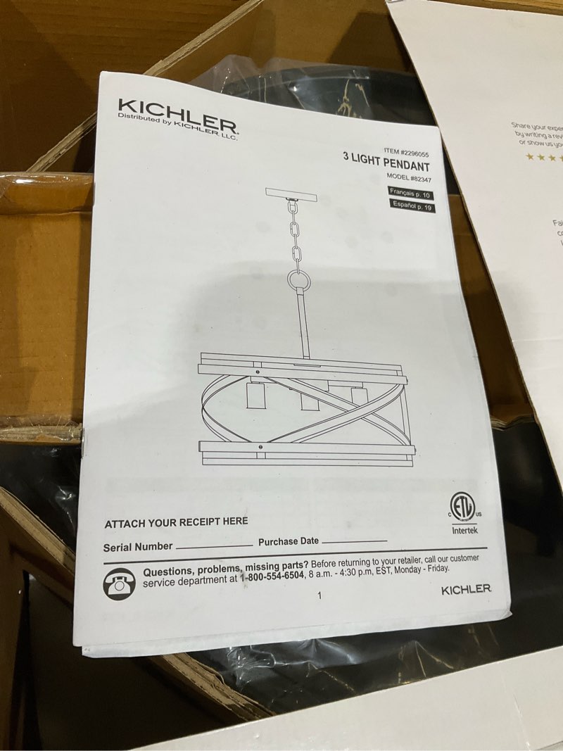 kichler stetton 3-light anvil iron farmhouse drum pendant light