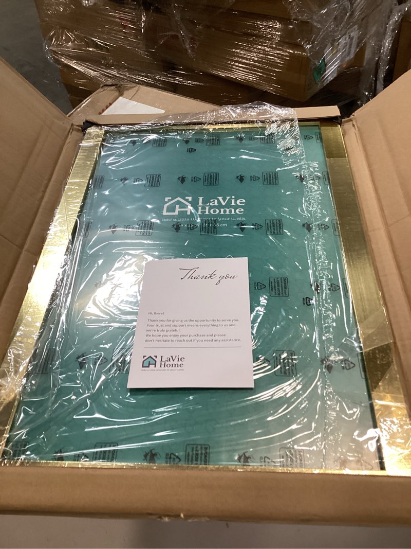 Condition photo showing Good Condition for LaVie Home 14 x 22 Picture Frame, Large Poster Frame with High Definition Plexiglass, Horizontal or Vertical Wall Gallery Poster Frames Suitable for Photos, Artworks, Posters,Puzzle, Gold 1pc 14x22 Gold