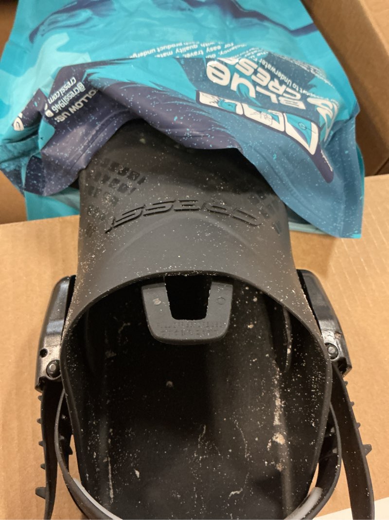 Condition photo showing As Is for cressi adult adjustable snorkeling fins with ultra resistant buckles, very light, ideal for traveling - tonga: designed in italy black s/m | us man 4.5/8.5 | us lady 5/9.5 | eu 36/41