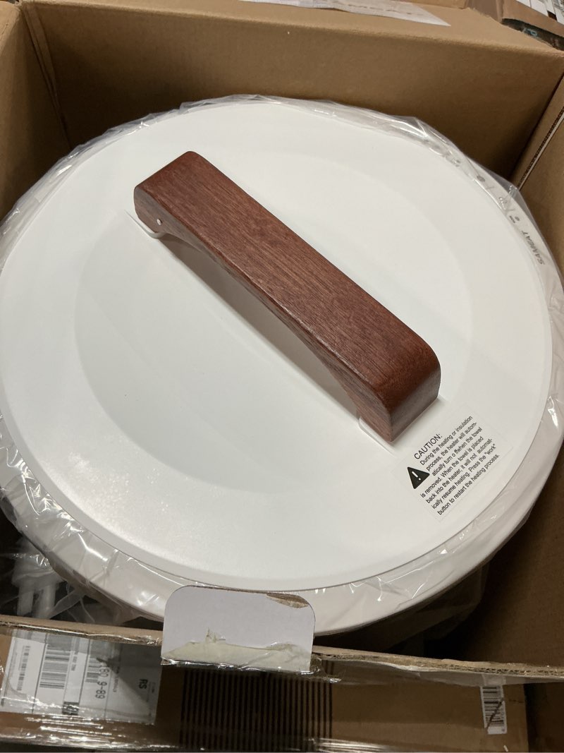 Condition photo showing Good Condition for SAMEAT Heated Towel Warmers for Bathroom - Large Towel Warmer Bucket, Wood Handle, Auto Shut Off, Fits Up to Two 40"X70" Oversized Towels, White