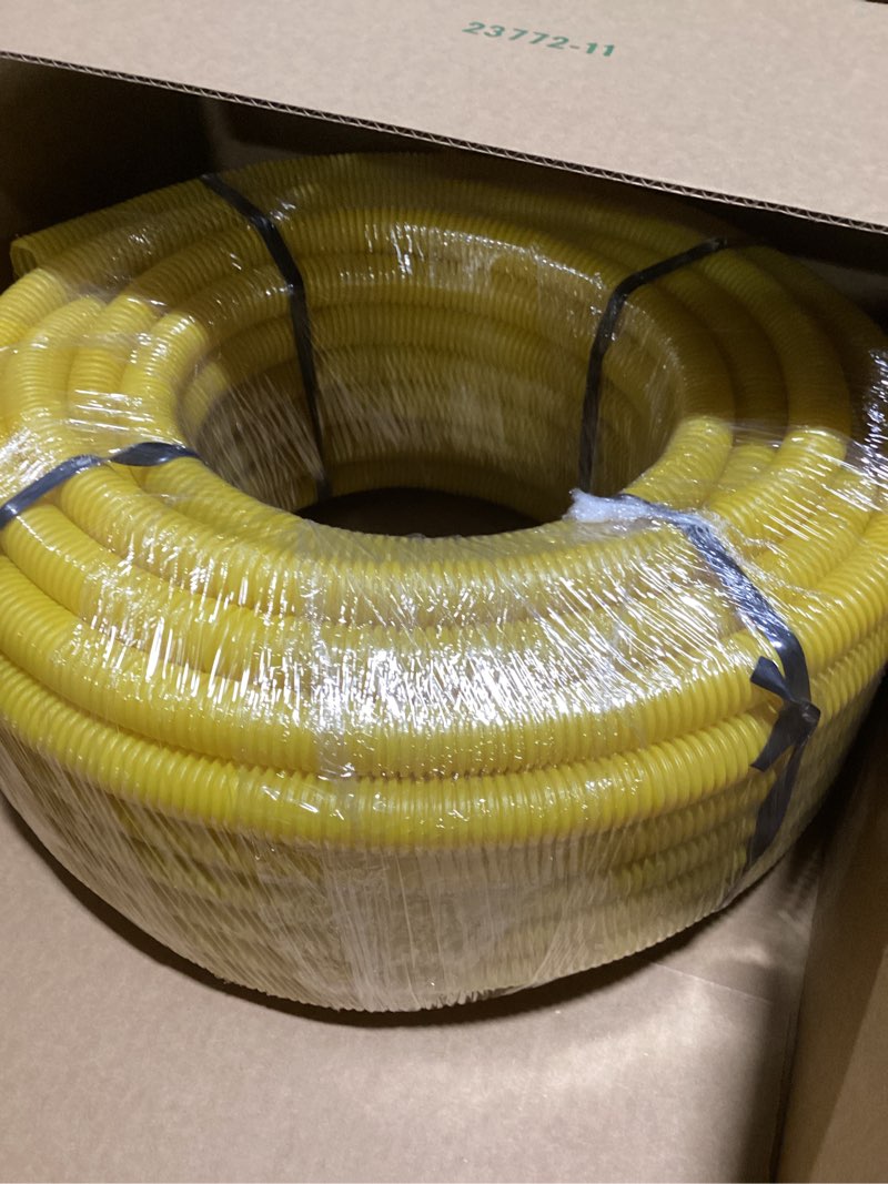 Condition photo showing As Is for 3/4 in. x 100 ft Shurtek® Flexible Corrugated Yellow HDPE Non Split Tubing Wire Loom 3/4" x 100 ft Yellow
