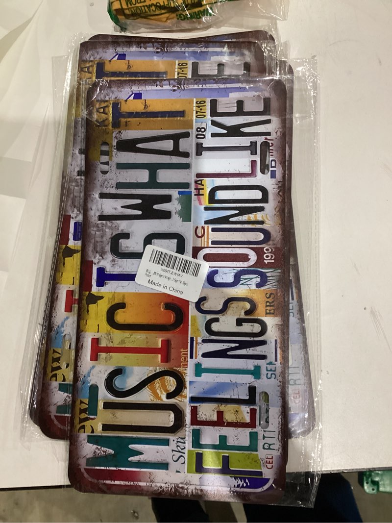 Condition photo showing New/Like New for Vintage Wall Decor All Things Are Possible With God License Plate Metal Sign Tin Signs Poster plate-E-01 12L" x 6W"