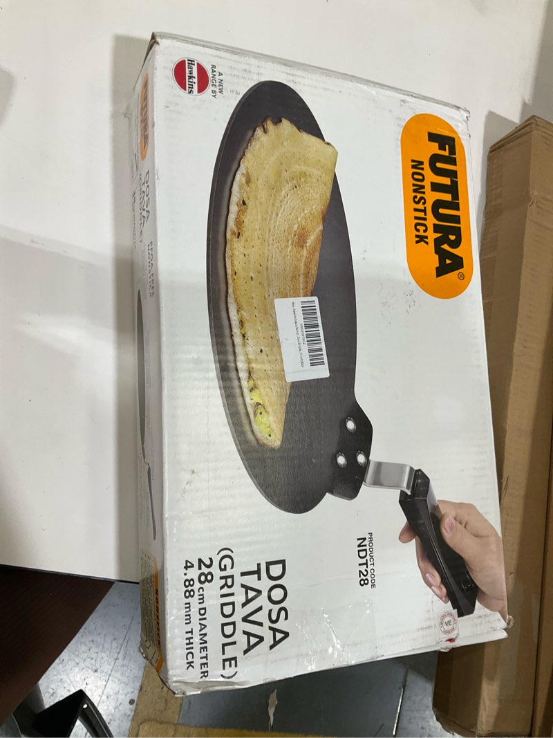 Condition photo showing As Is for hawkins futura non-stick flat dosa tava griddle, 11-inch,black