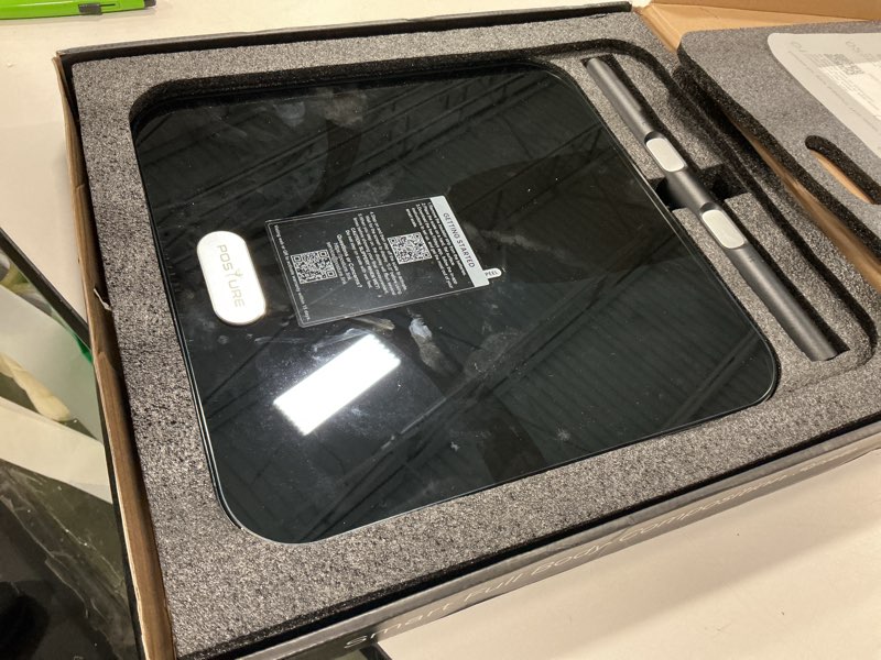 Condition photo showing As Is for Posture Scale for Body Weight and Fat, Digital Bathroom Scale BMI Weighing Bluetooth Body Fat Scale, 8 Electrode Smart Body Fat Scale, Full Body Composition Analyzer with Voice Prompt 16.34 x 14.65 x 2.17 inch