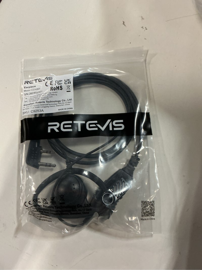 Condition photo showing Good Condition for g-hook earpiece w/ soft ear tip for kenwood baofeng retevis radios h-777 tk-340
