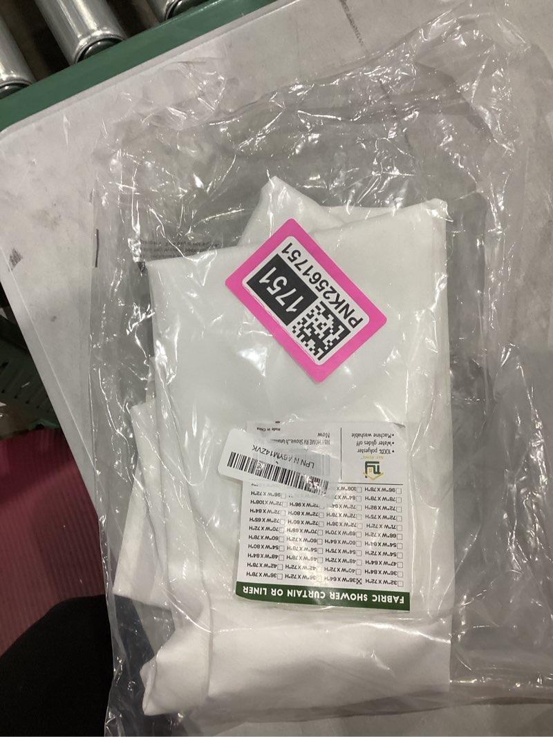 Condition photo showing Good Condition for N&Y HOME RV Shower Curtain or Liner 36 x 64 inches with Magnets, Washable Fabric, Water Repellent, White Bathroom Curtains with Grommets, 36x64 White 36"W x 64"L (Pack of 1)