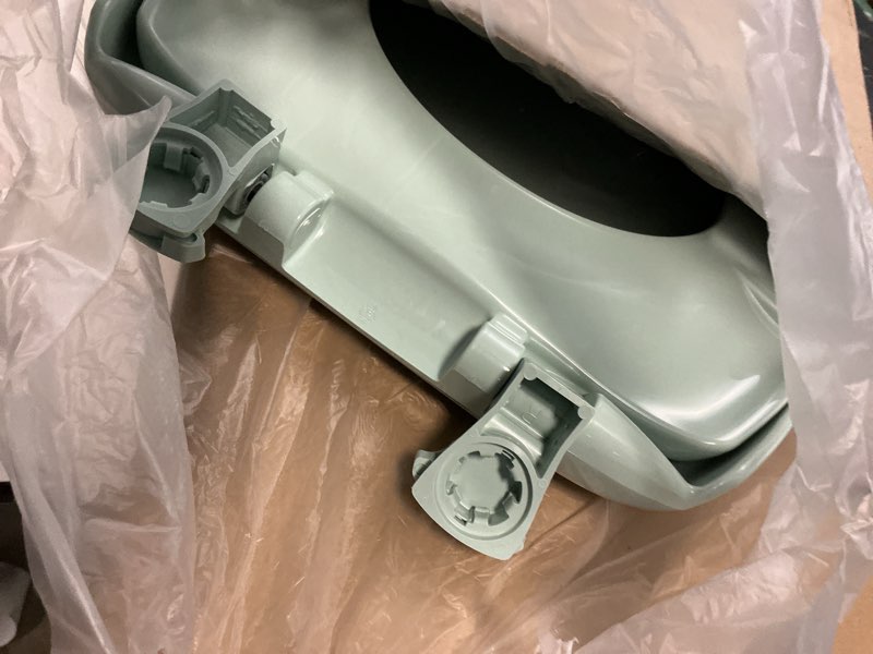 Condition photo showing Good Condition for bemis classic colors slow close toilet seat, easy clean hinges and durable plastic seat, made in usa, elongated, seafoam elongated seafoam