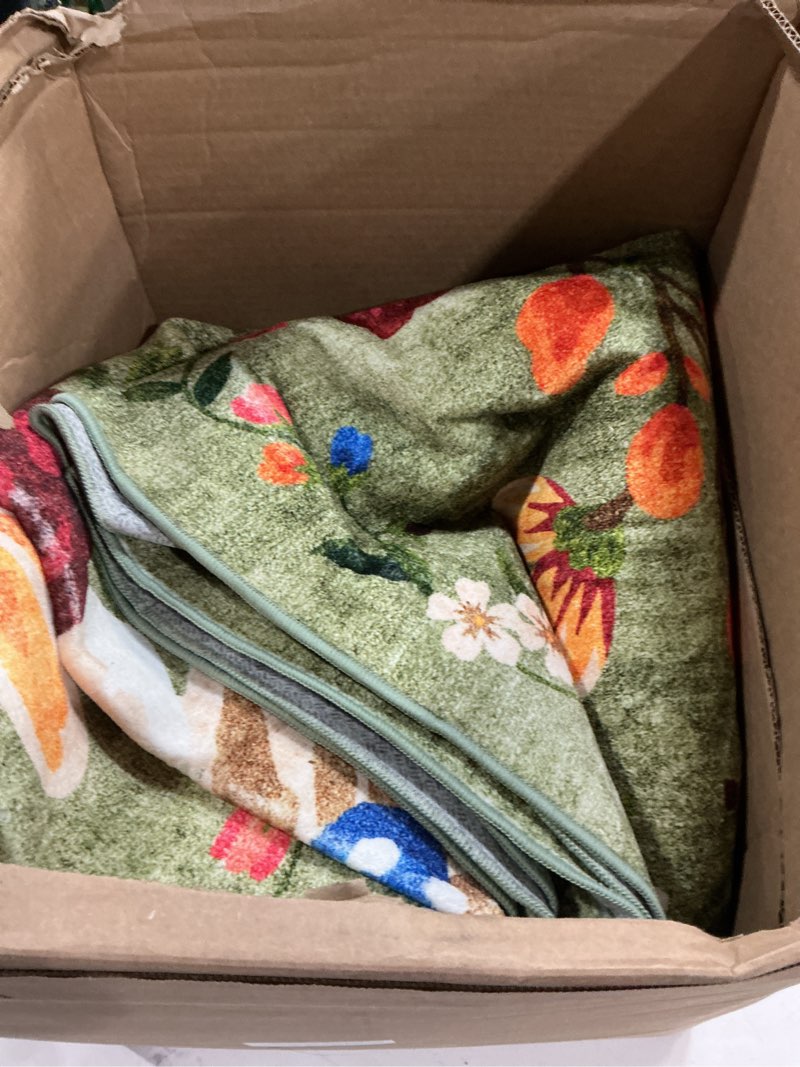 Condition photo showing Good Condition for Washable Area Rug 8x10 Green, Large Soft Rugs for Living Room Floral Green Carpet 8x10 Area Rugs for Bedroom Dining Room Non-Slip Stain Resistant Under Table Rug (8 x 10, Green Garden) Green 8' x 10' (Rectangular)