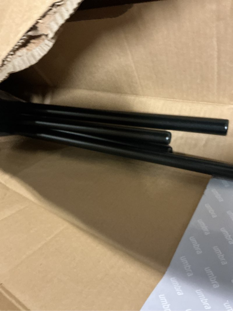 Condition photo showing Good Condition for umbra twilight double curtain rod set – wrap around design is ideal for blackout or room darkening panels, 66-144 inch, black black 66" to 144"
