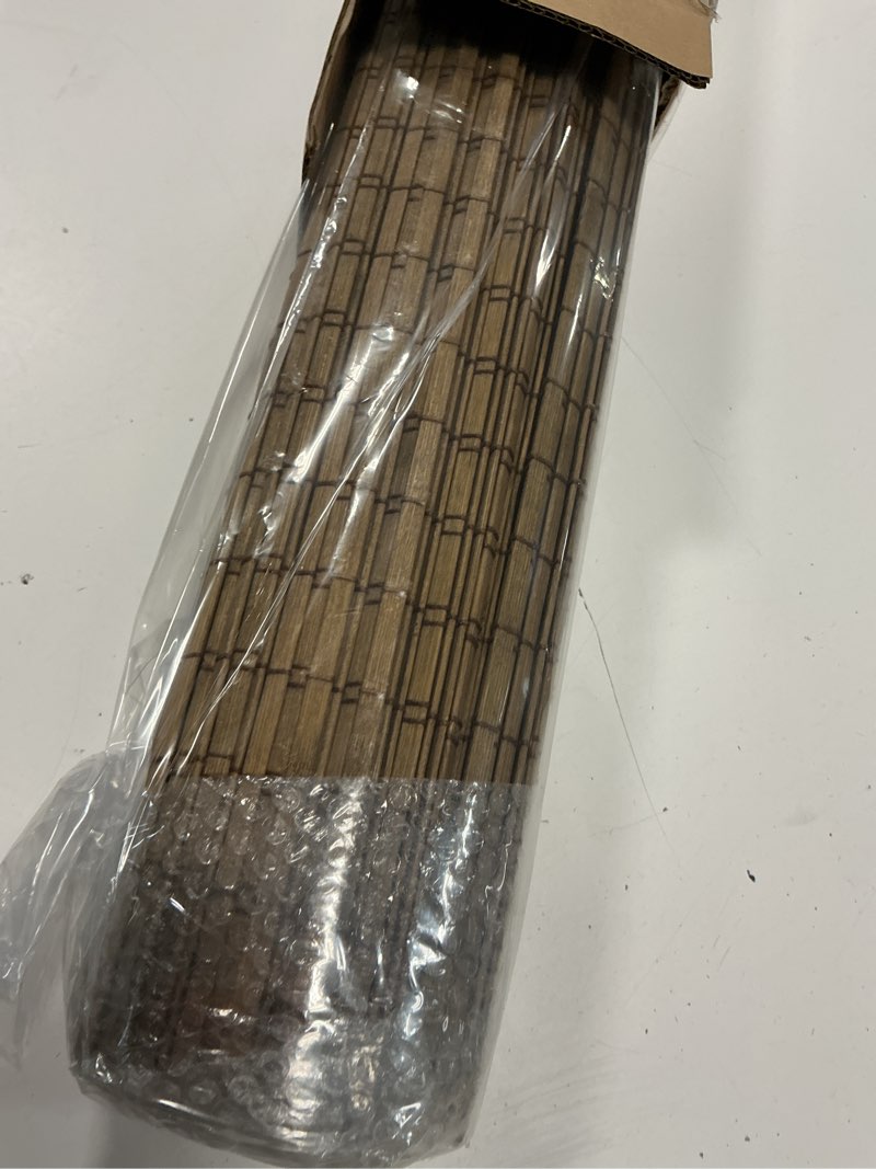 Condition photo showing Good Condition for cordless bamboo roman shades for windows, blinds size (31.5" w ×64" h) colour (highfield teak) highfield teak 31.5" w × 64" h