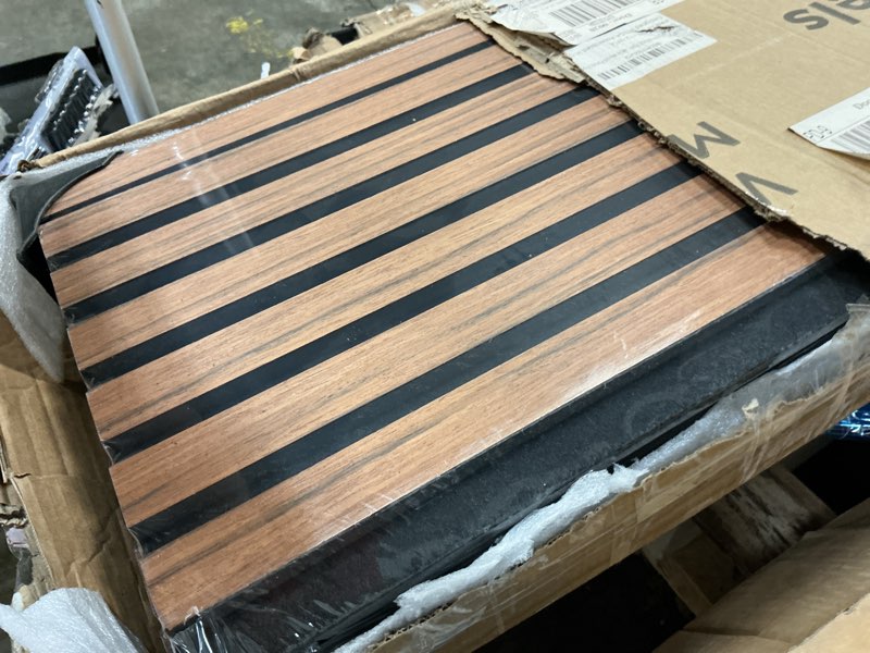 Condition photo showing Good Condition for avana acoustic wood wall panels – 93.2x11.25 inch panels – fits 94x12 layout – rustic walnut acoustic panels 4 pcs –wall panels for interior wall decor for homes, offices – durable wood panel for wall 94x11 (4 pcs) rustic walnut