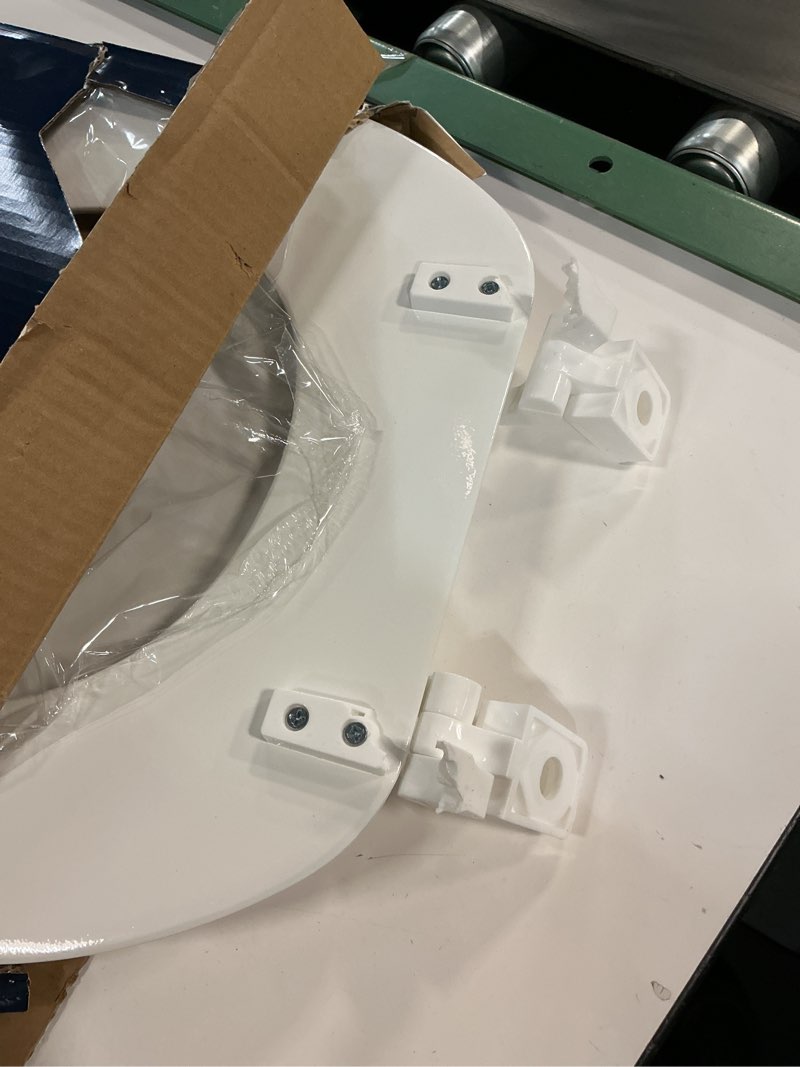 Condition photo showing As Is for Project Source Wood White Round Toilet Seat