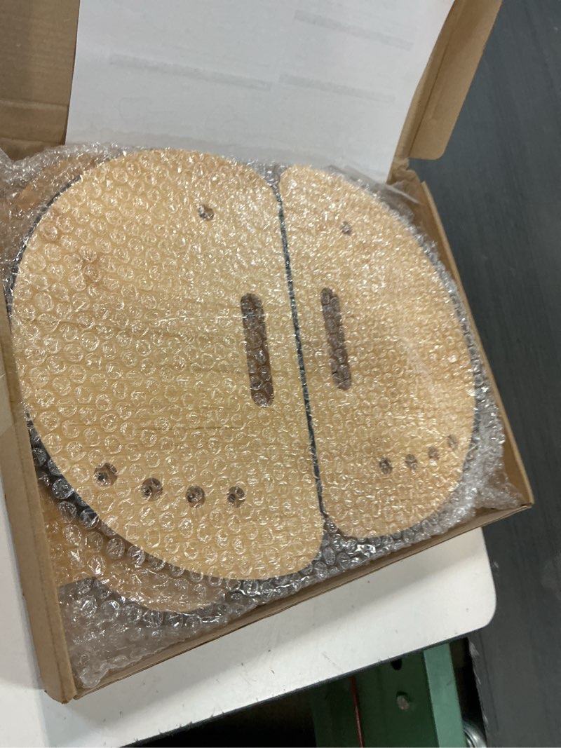 Condition photo showing Good Condition for ergonomic under desk bamboo footrest, 3-in-1 reversible rocking footrest with footpads, 4 adjustable heights office foot stool, large anti-slip surface, improves posture and blood circulation footrest with cushion