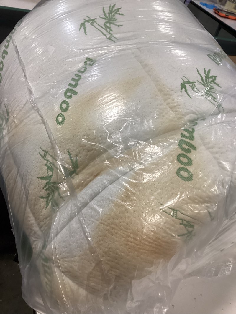 Condition photo showing As Is for niagara sleep solution ultra soft king size mattress topper - viscose made from bamboo pillow top mattress pad for back pain relief - naturally cooling for hot sleepers, green king 1 green