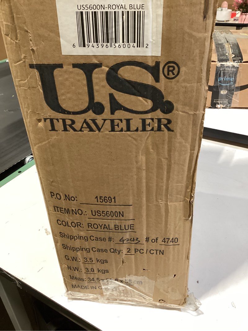 Condition photo showing Good Condition for U.S. Traveler Rio Lightweight Softside Rolling Carry-on Suitcase, 2-Wheel Set, Royal Blue Royal Blue 2-Wheel Set (21"/14")