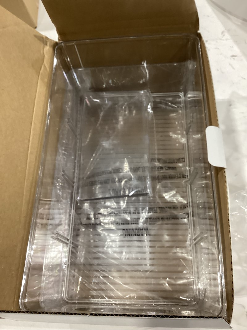 Condition photo showing Good Condition for ClearSpace Plastic Pantry Organization and Storage Bins with Removable Dividers – Perfect Kitchen Organization or Kitchen Storage – Refrigerator Organizer Bins, Cabinet Organizers (2 Pack)