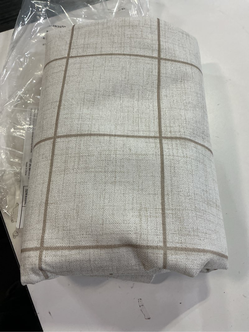 Condition photo showing Good Condition for Lajode Linen Blackout Curtains for Living Room - Plaid Patterned Curtains 72 Inch Long, Boho Black Ov 2 pack 