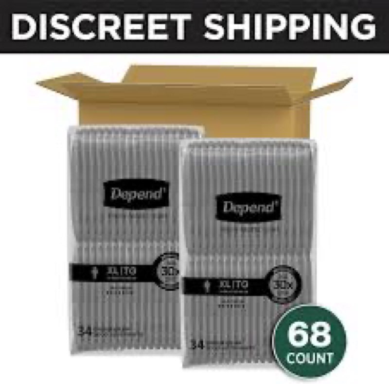 Depend Fresh Protection Adult Diapers, Incontinence Underwear for Men, Disposable, Maximum, Large, G