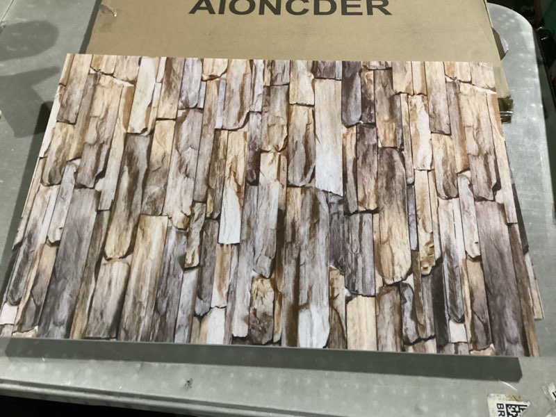 Condition photo showing Good Condition for sound absorbing wall art acoustic panels, 24"x16" flat printed stone pattern sound absorbing panel, 3 pcs soundproof wall panels, self adhesive sound proof panel for walls 24x16inch*3pcs stone brick