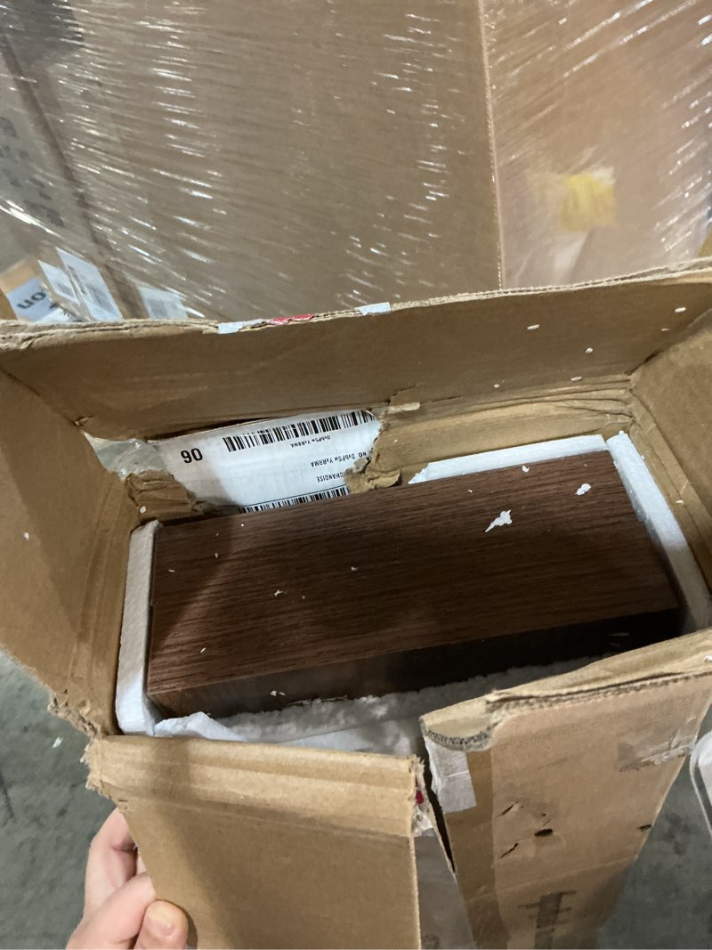 Condition photo showing Good Condition for heimlove 48 inch floating shelves for wall 8 inch deep walnut shelves set of 2,wall mounted rustic wood long floating shelf?large display & storage shelf with invisible brackets walnut 48''w x 7.9''d x 1.5''h,set of 2-mdf