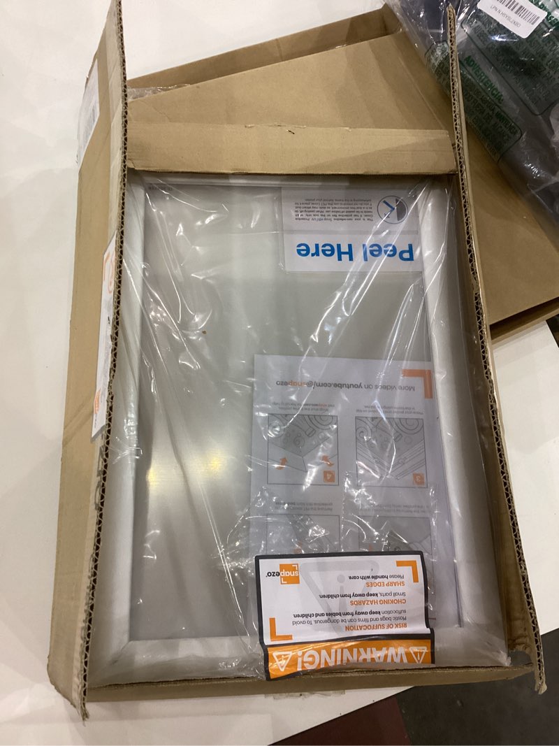 snapezo poster frame 10x15 inches, silver 1.2 inch aluminum profile, front-loading snap frame, wall 