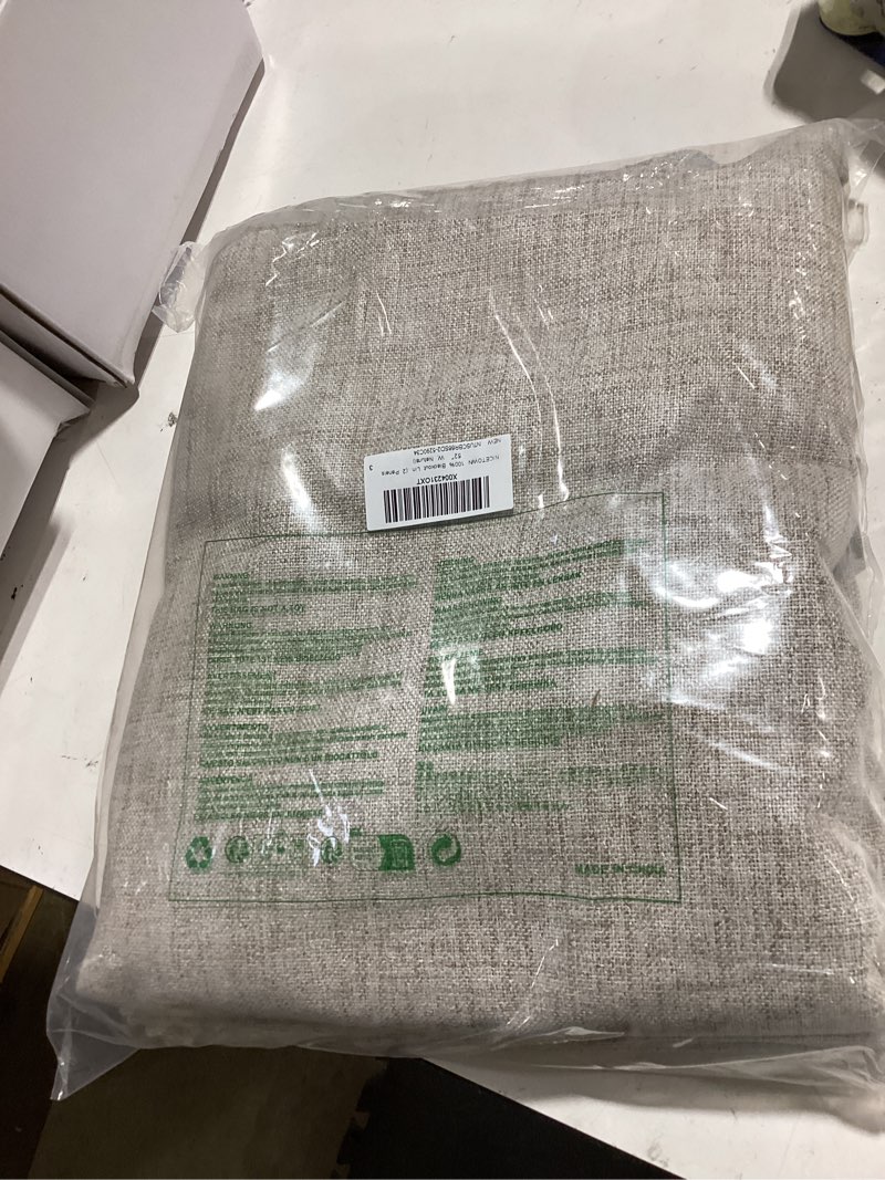 Condition photo showing Good Condition for nicetown 100% blackout linen curtains 90" long for bedroom, thermal insulated living room curtains with liner, farmhouse style linen blend window draperies for dining room (2 panels, 52" w, natural) natural 52"w x 90"l (pack of 2)