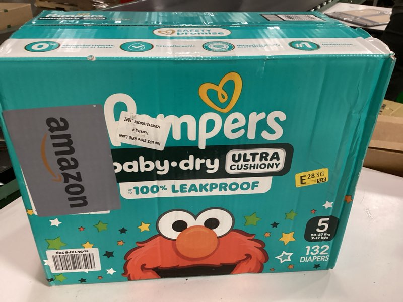 Condition photo showing New/Like New for Pampers Diapers - Baby Dry - Size 5, 132 Count, Absorbent Disposable Infant Diaper (Packaging May Vary) Size 5 132