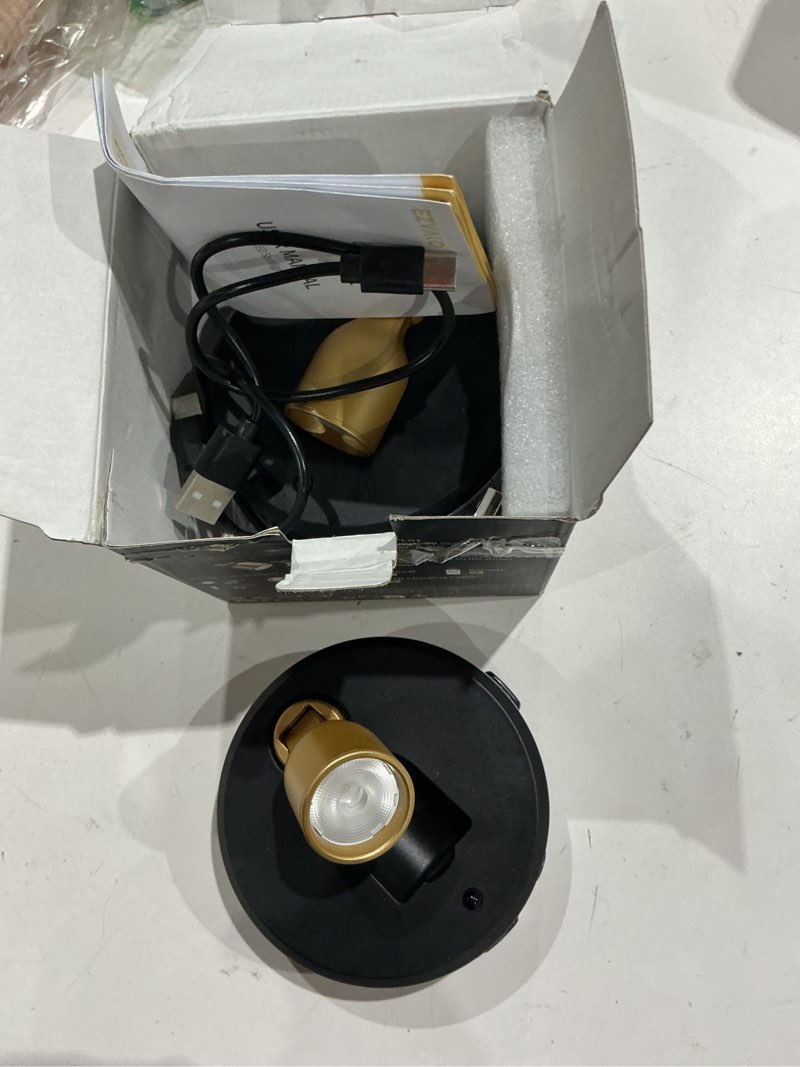 Condition photo showing Good Condition for ezvalo spotlight indoor with remote, 4000mah rechargeable battery-powered plant spot lights, wireless mini uplights with dimmable & 3-cct, timer, accent lighting for pictures, art, displays (2-pack) black-gold 2