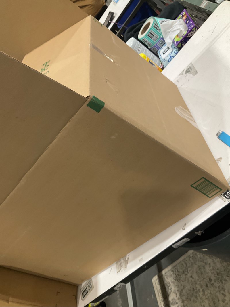 Condition photo showing As Is for Mind Reader Slim Laundry Hamper with Lid, 60L Clothes Basket, Ventilated Plastic, Ivory Ivory Single