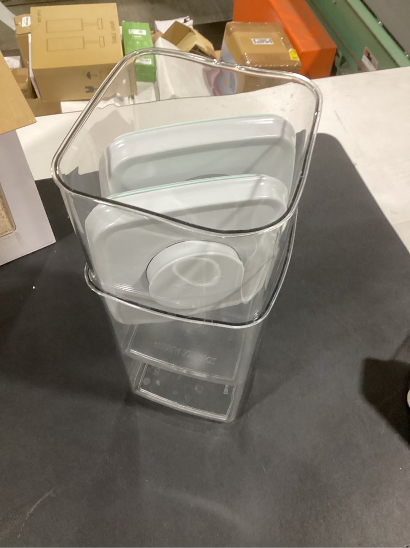 Condition photo showing As Is for Ankou Airtight Food Storage Container with Pop Lid & 130ml Scoop, 4L/4.2qt *2 BPA-Free Cereal, Rice, Flour, Pasta & Snack Container, Stackable & Durable,Kitchen Pantry Organizer 4L * 2