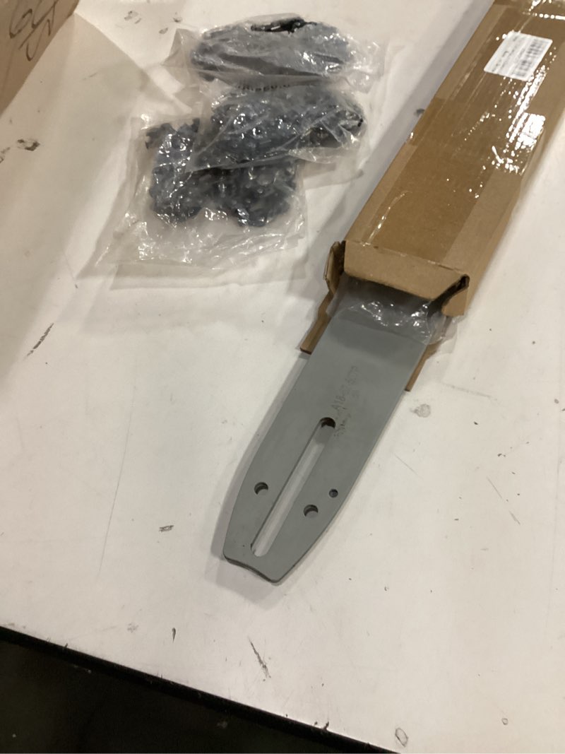 Condition photo showing As Is for 18 inch chainsaw chain & bar combo, 3/8" lp pitch, 050" gauge, 62 drive links fits poulan, craftsman, echo, homelite, greenworks and more (4 chains+ 1 bar)