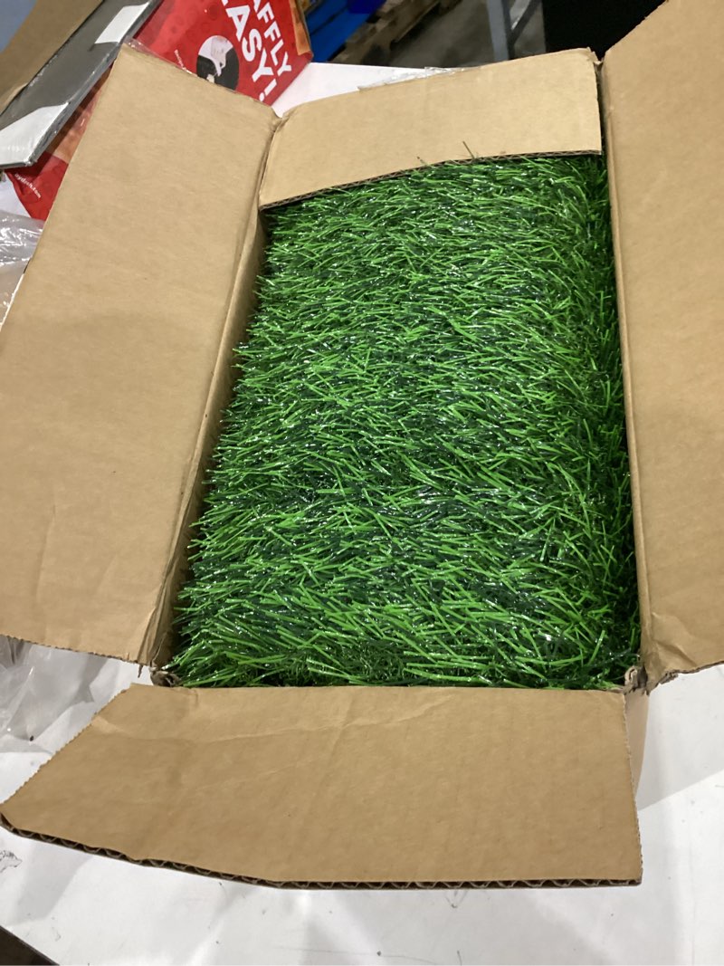 Condition photo showing New/Like New for artificial grass, 26”x51'' dog pee pads, professional dog potty training rug, grass mat with drainage holes, pet turf indoor outdoor flooring fake grass doormat-easy to clean (26"x51")
