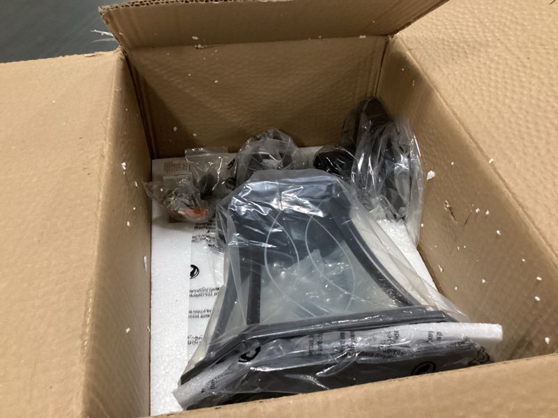 Condition photo showing Good Condition for Outdoor Post Lights with Pier Mount Base, Waterproof Aluminum 20" Exterior Pillar Lamps with Patterned Glass, Matte Black Outdoor Pole Lanterns for Patio, Porch, Yard Hardwired Post Light