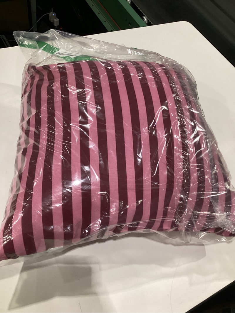 Condition photo showing New/Like New for Burgundy and Pink Striped Minimal Preppy Aesthetic Throw Pillow