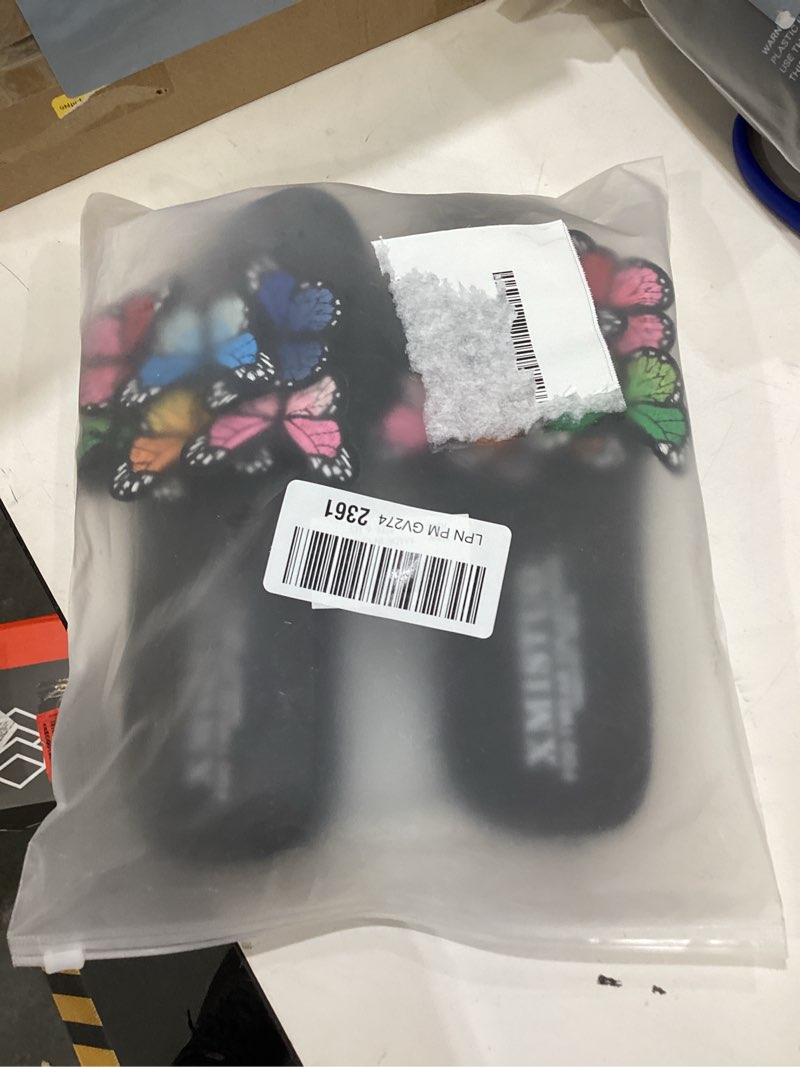 Condition photo showing Good Condition for mioke summer flat slide sandals for womens butterfly platform low heel comfy nonslip casual beach sandals 6 multicoloured