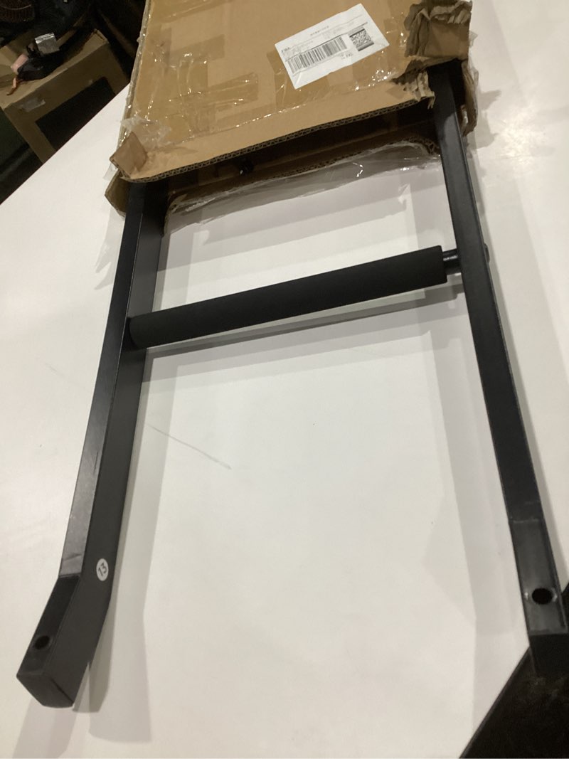 Condition photo showing As Is for anti-slip rv bunk ladder, 57in integrated heavy duty steel camper bunk bed ladder with rubber foot pads and hooks - black 57in black