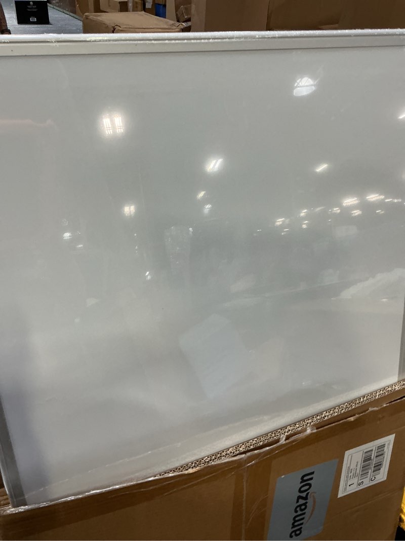 Condition photo showing New/Like New for vusign 36" x 24" magnetic whiteboard for wall, dry erase board with silver aluminum frame, hanging white board for office, home, classroom – includes 1 eraser, 2 multicolor markers & 4 magnets 36'' x 24''