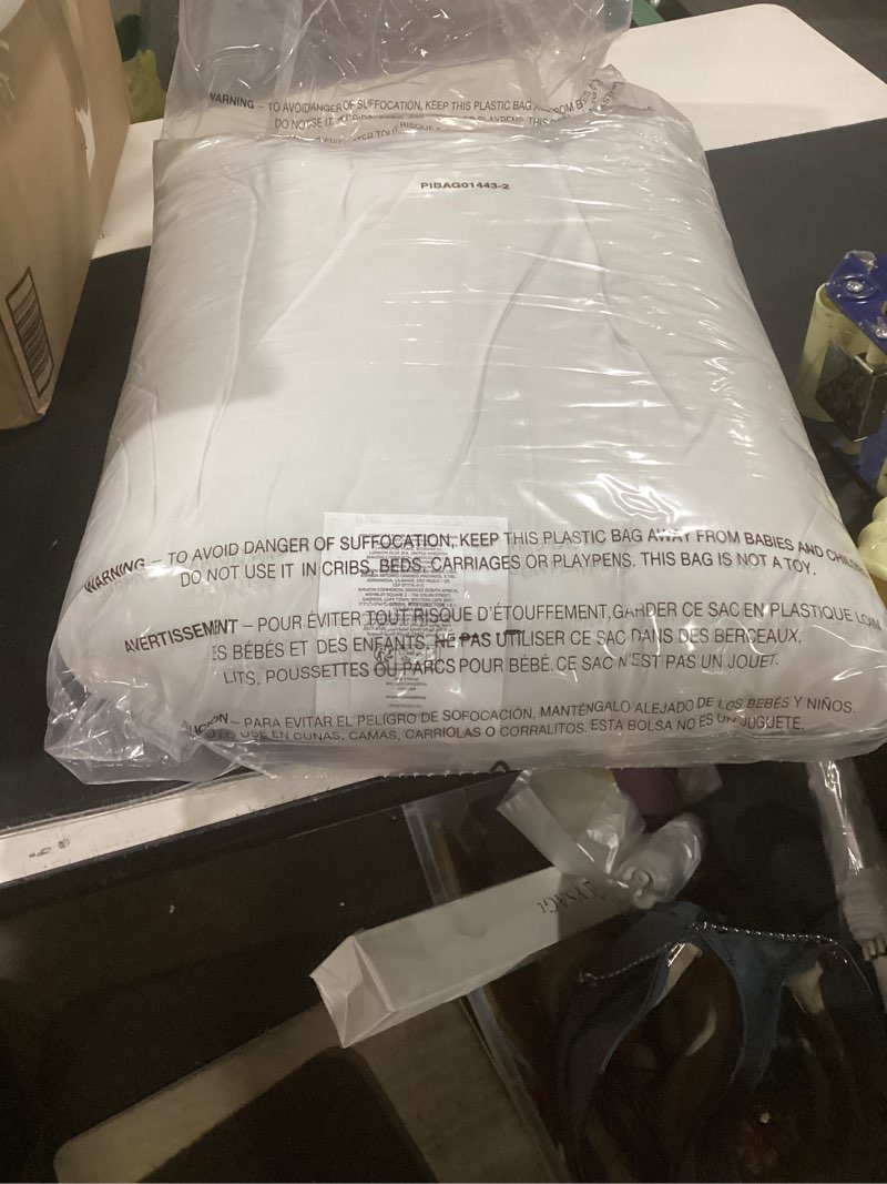 Condition photo showing Good Condition for amazon basics square hypoallergenic pillow insert, down alternative fiberfill, sofa bed couch decorative stuffer, 18", 2-pack 18 x 18 inches 2 pack