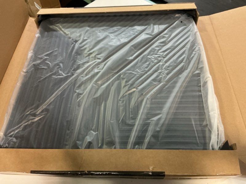 Condition photo showing New/Like New for wowstar 12-pack 3d wall panels 19.7" x 19.7", black slat wall panels for living room wall decor, modern black wall covering for home & office