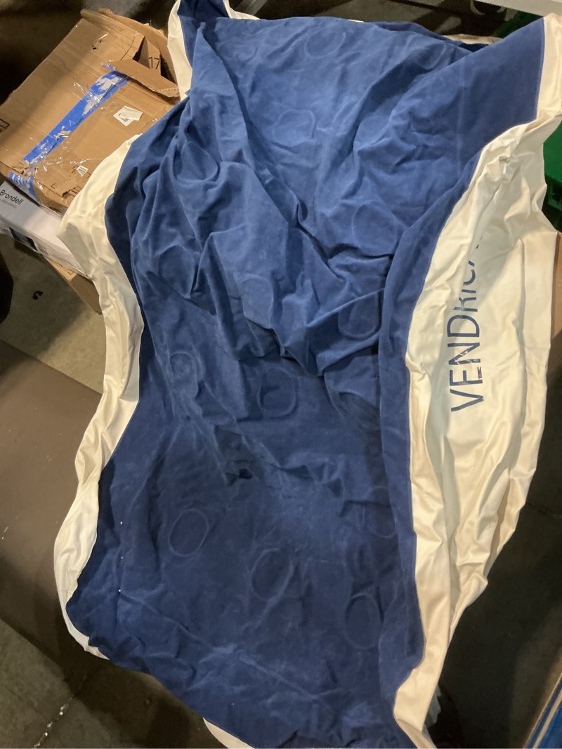 Condition photo showing As Is for twin air mattress with built in pump, 18" raised comfort inflatable mattress, self inflating blow up bed, portable air bed with carry bag for guests room & sleepover, 550 lbs max