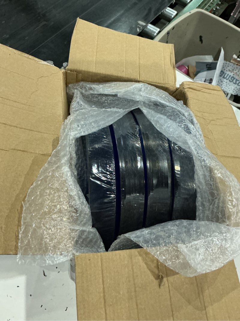 Condition photo showing New/Like New for dayammi 100pcs blue and gold plastic plates - 10 inch clear blue gold dinner plates - hammer pattern design - fancy disposable plates - heavy-duty party plate for all occasions blue 100pcs dinner