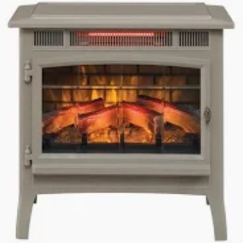 Duraflame Electric Infrared Quartz Fireplace Stove with 3D Flame Effect, French Gray