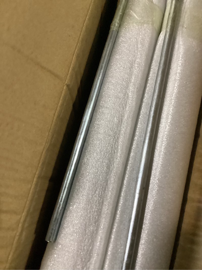 Condition photo showing Good Condition for shade sail poles, heavy duty sun shade poles, screw in poles for sun shades outdoor, 12 ft sun shade sail poles with d-clamps, 2.28" sun shade pole kit for ground soil backyard, 2 packs 12 ft double poles gray